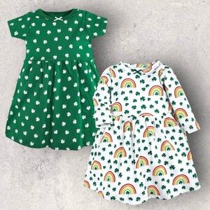 Baby Girls St. Patrick Rainbow Dresses Size 0-3 Months